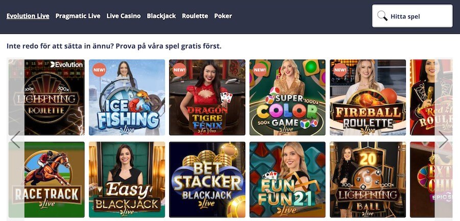 Chanz live casino