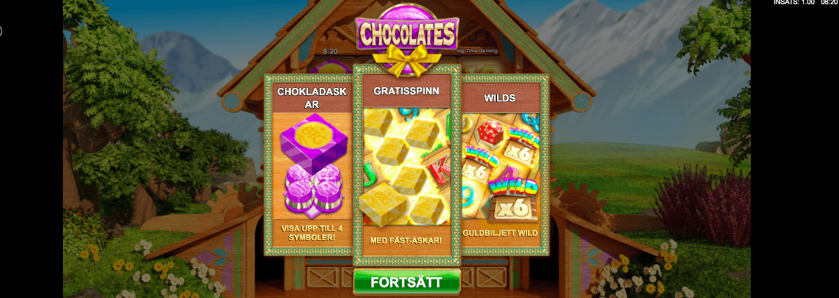 Chocoloates Bonus Spel