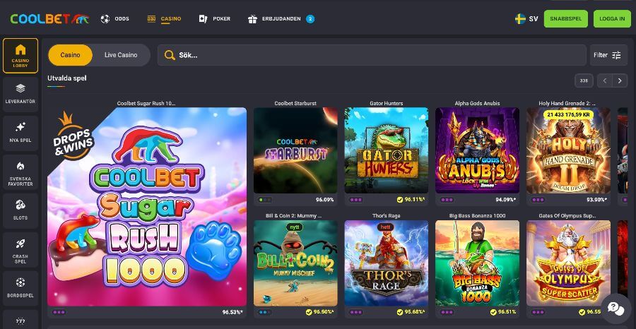 Coolbet Casino huvudsida