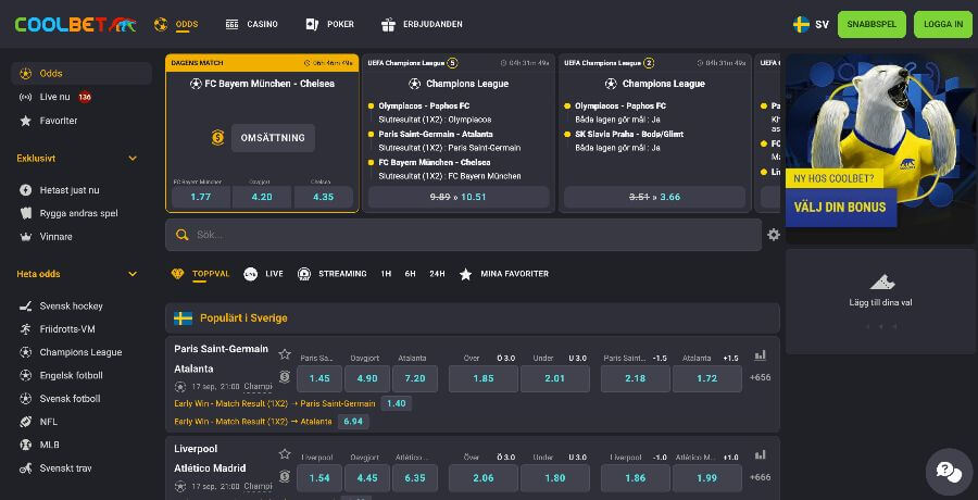 Coolbet Odds