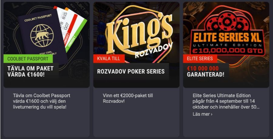 Pokerturneringar hos Coolbet