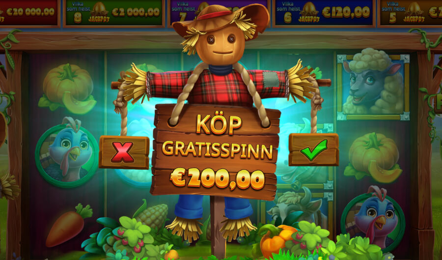 Bonusköpsmeny med en fågelskrämma från Country Farming.