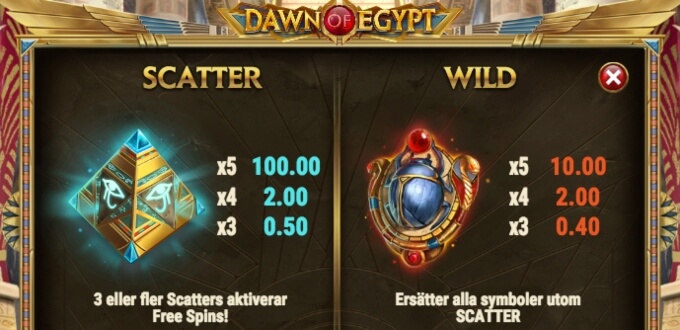 Dawn of Egypt Slot Bonus Scatter