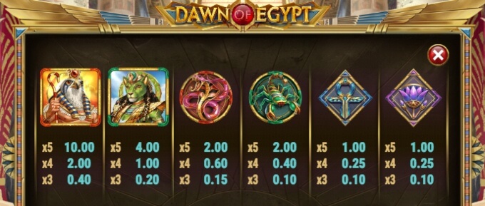 Dawn of Egypt Slot Bonus