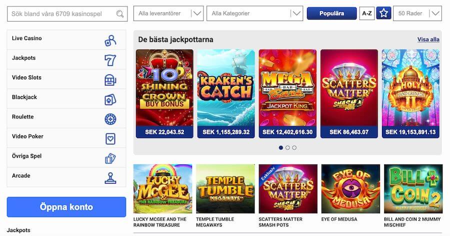 Dbets spelutbud
