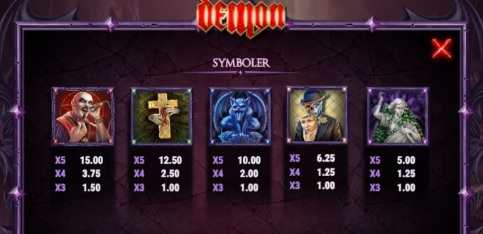 Demon Slot Bonus Symboler