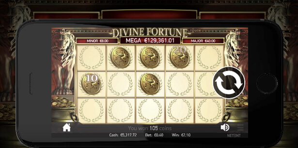 Spela Divine Fortune i mobilen