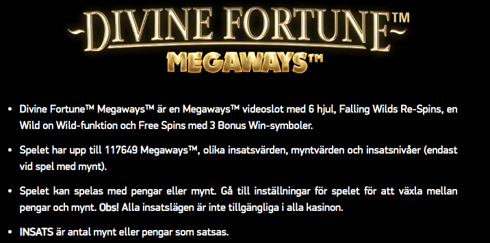 Divine Fortune Megaways slot.