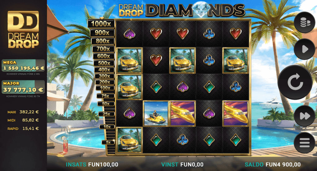 Dream Drop Diamonds spelplan.