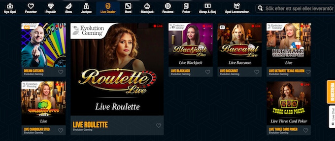 Dream Vegas live Casino