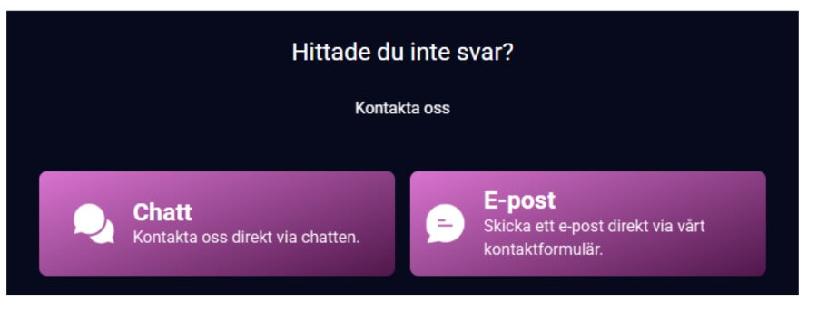 Kundtjänst hos Casino Epic