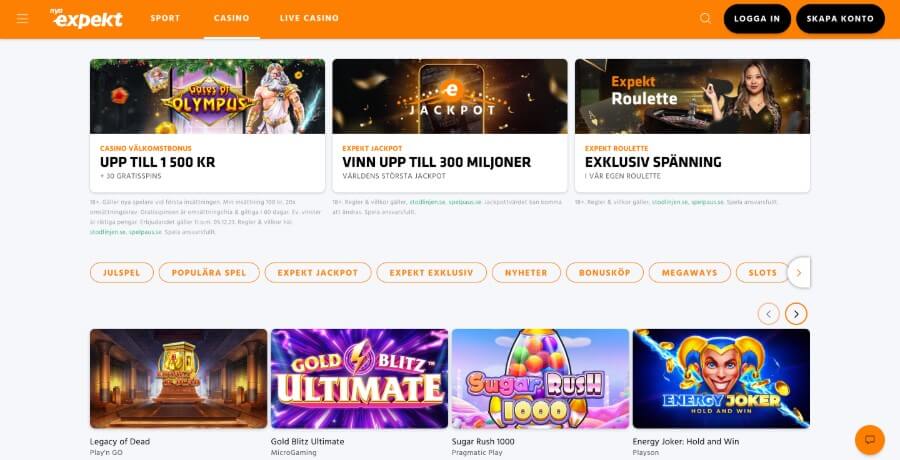 Expekt Casino framsida