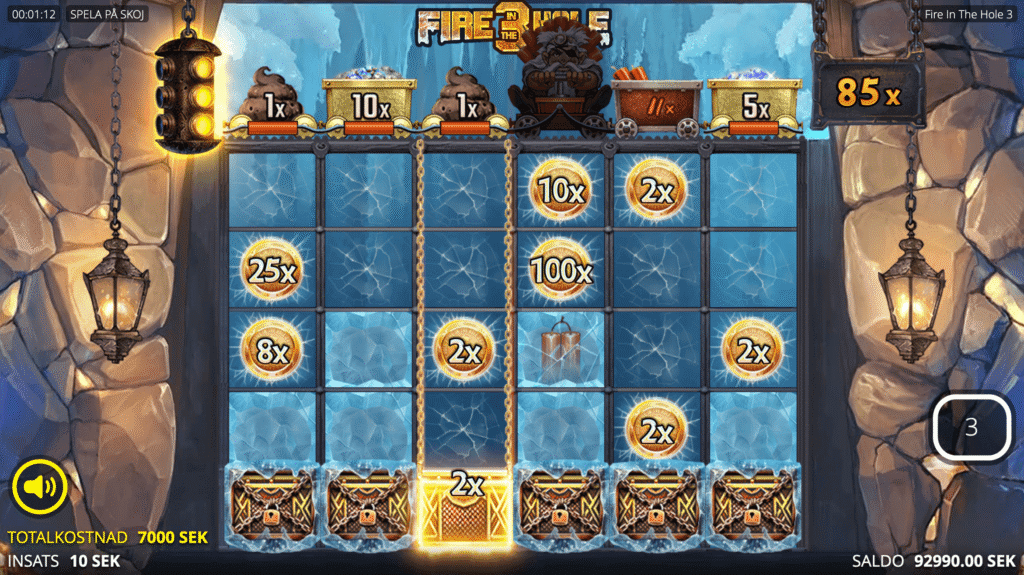 Fire in the Hole 3 free spins-läge