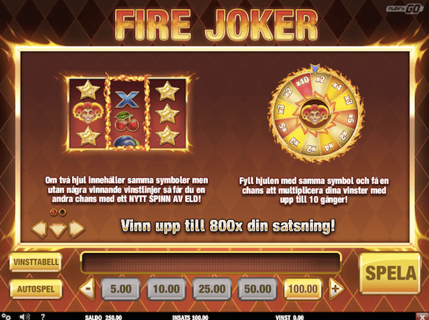 Fire Joker Bonus Fire Joker Bonus