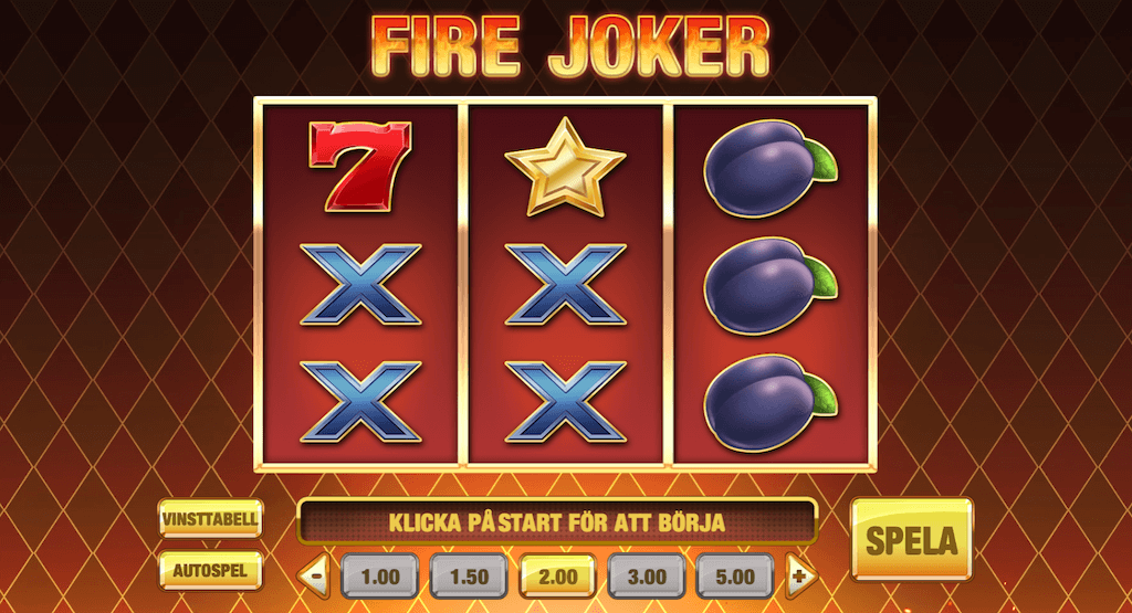 Fire Joker Slot spelplan.