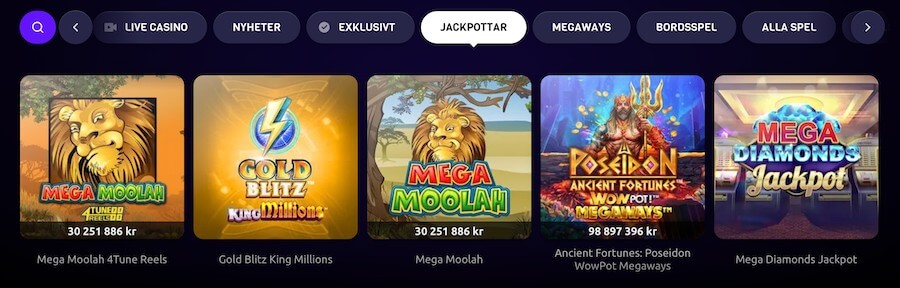 Jackpott slots hos Frank & Fred