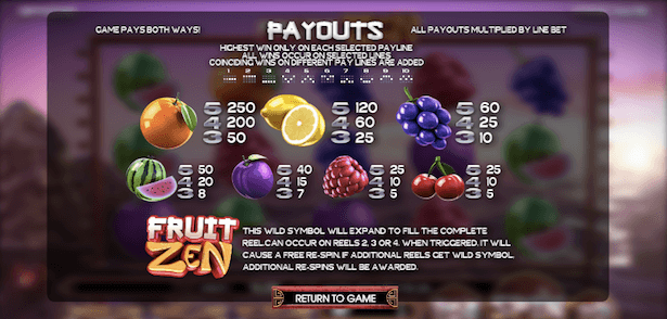 Fruit Zen Bonus