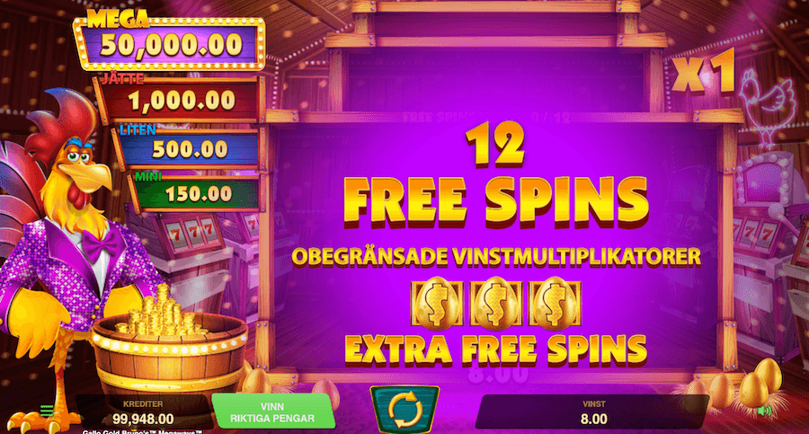 Free spins-läget. 