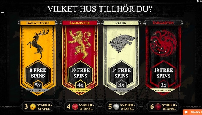 Game of Thrones free spins 