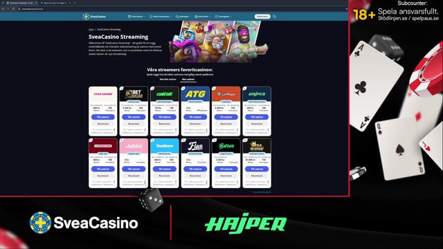 18+ SVEACASINO  - Hörde vi måndagsstream? KLONK?