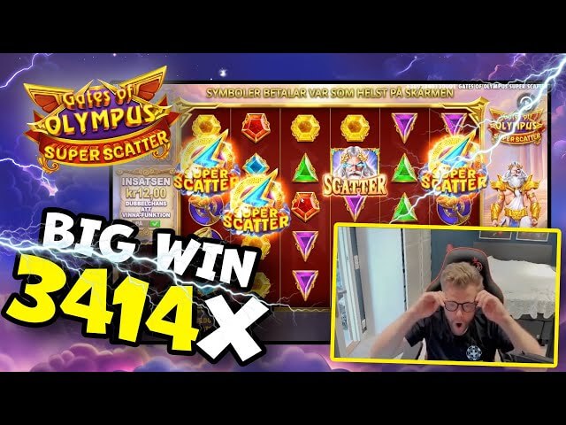 Helt galen MEGA WIN från Gates of Olympus Super Scatter!