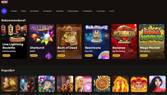GoGo casino spelutbud