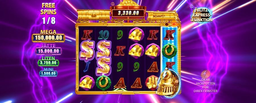 Free spins-läget i Gold Blitz Express
