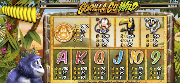 Gorilla Go Wild Bonus