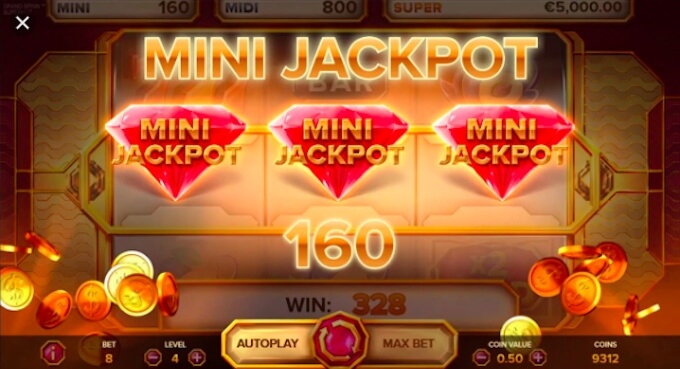 Grand Spinn mini jackpot