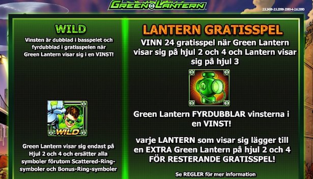 Green Lantern Slot Free Spins