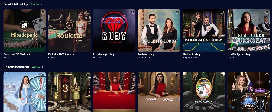 Hajper Casinos livecasino