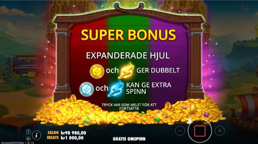 Bonusfunktion i Hammerstorm slot