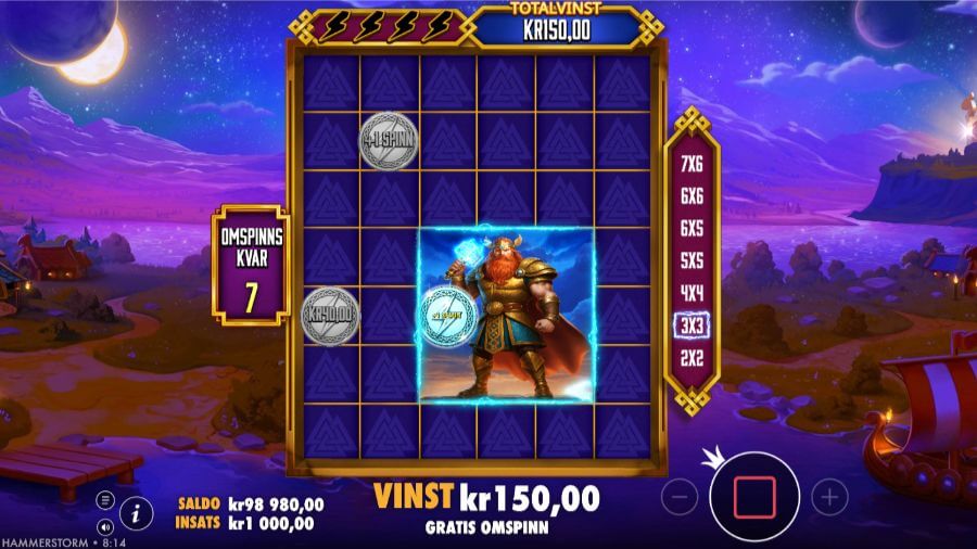 Hammerstorm free spins-läge