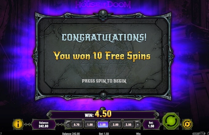 House of Doom free spins 
