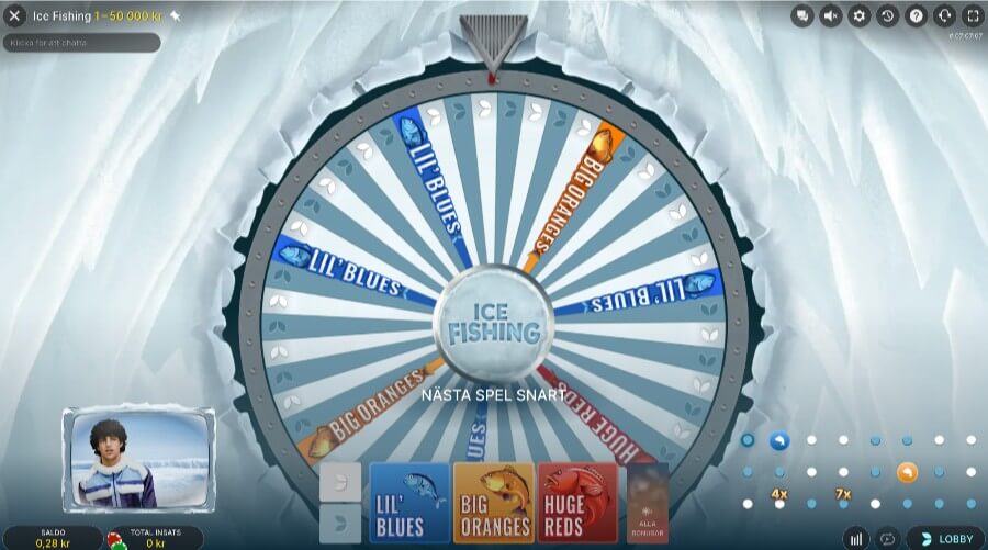 Ice Fishing game show - lyckohjulet