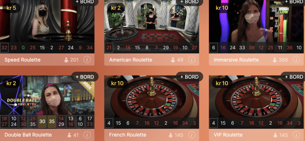 Live Roulette online