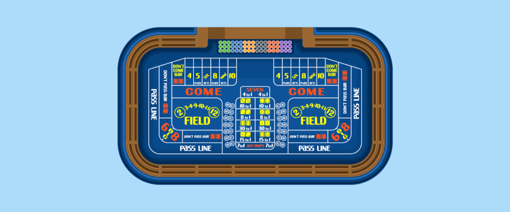 Spelbordet i craps.