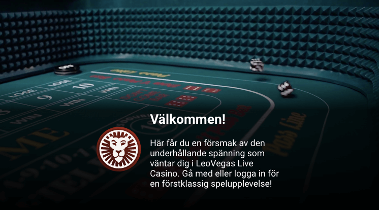 Craps hos LeoVegas.