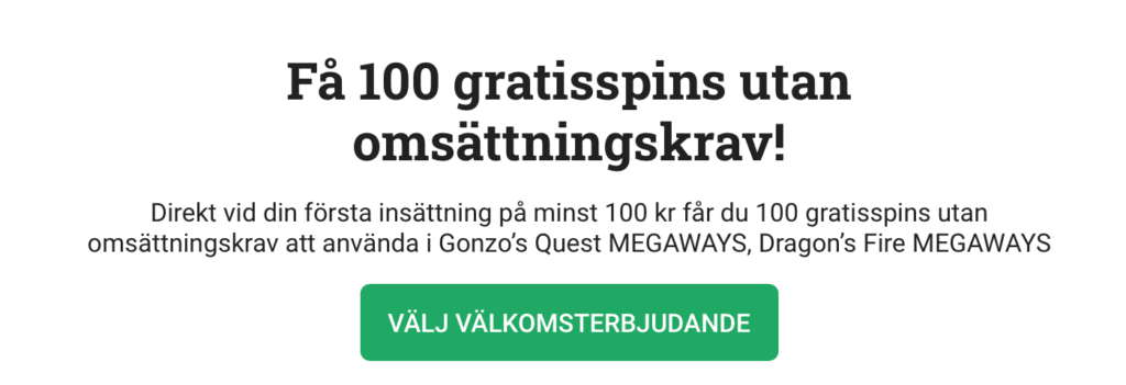 Erbjudande hos LeoVegas.