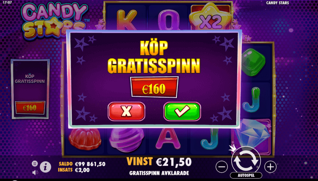 Candy Stars köp bonus spel