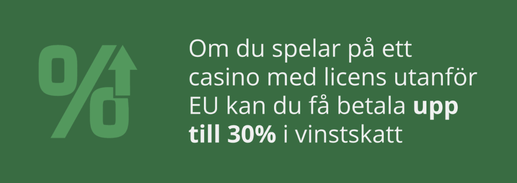 Vinstskatt på casino utan svensk licens