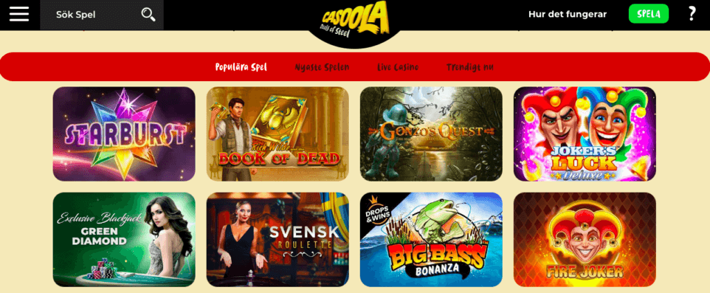 Casoola Casino spel
