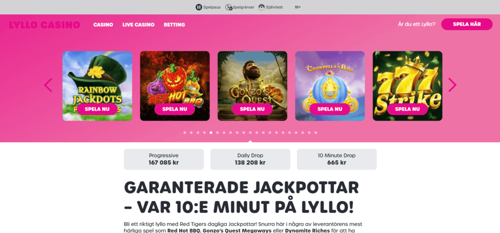 Lyllo Casino jackpottar