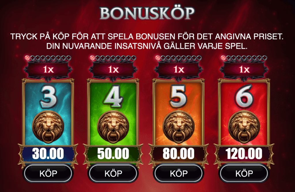Bonusköpfunktion i Immortal Romance Vein of Gold
