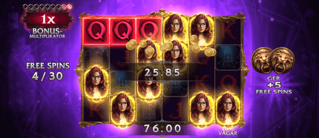 Free Spins läge i Immortal Romance Vein of Gold