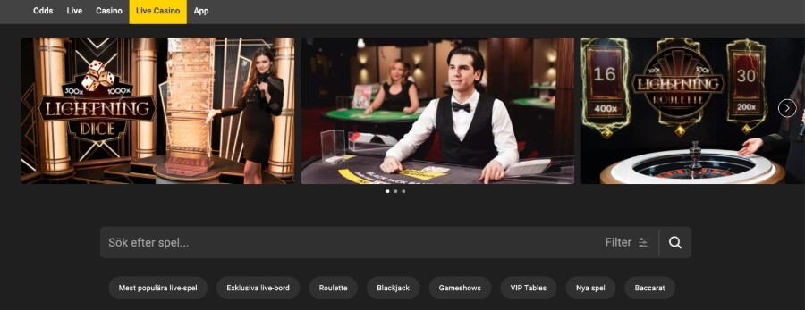Live Casino hos Interwetten