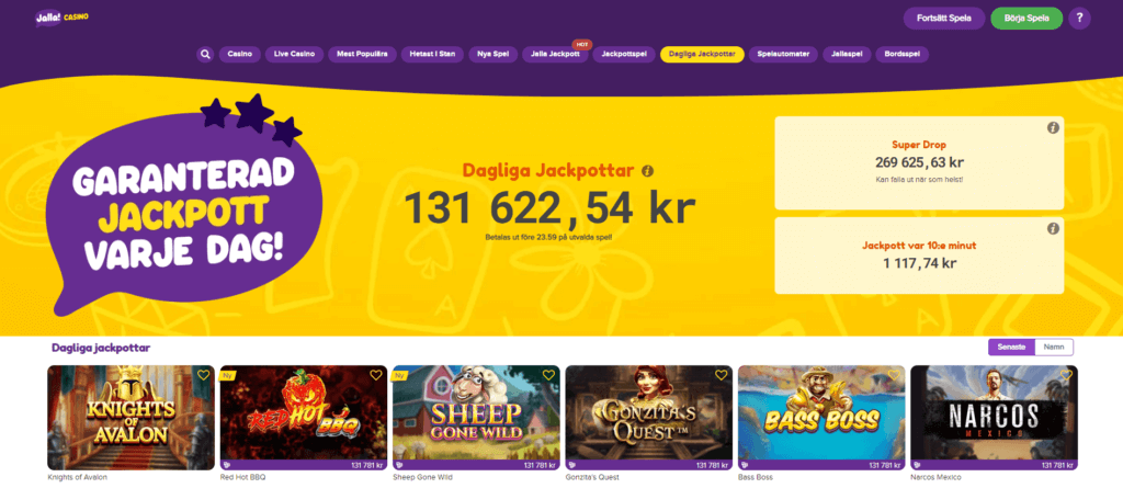 Jalla Casino jackpott slots