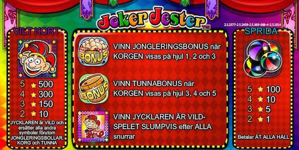 Joker Jester Slot Bonus