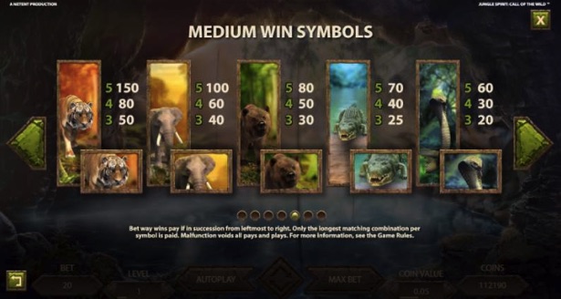 Jungle Spirit slot symboler