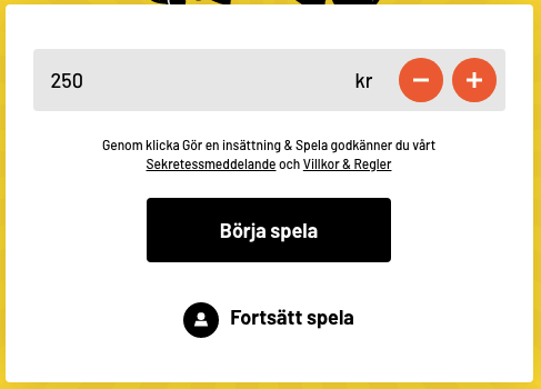 Snabb registrering hos Kazoom Casino.